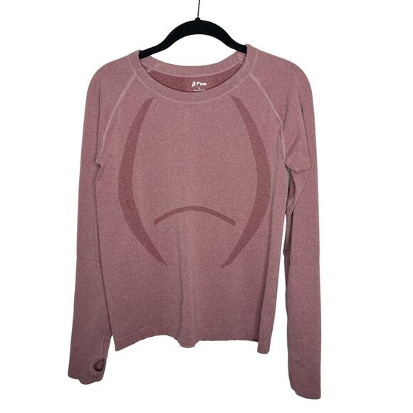 P'TULA / maroon red seamless compression long sleeve / L - Picture 1 of 5